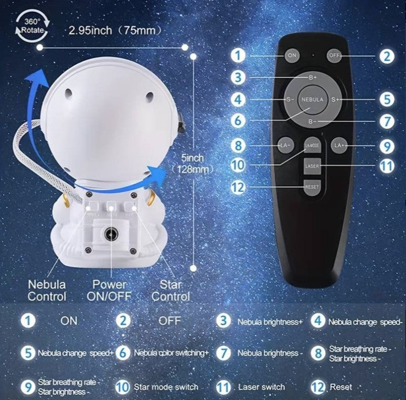 Astronaut Projector Starry Sky, Nebula, Galaxy Stars Night Light