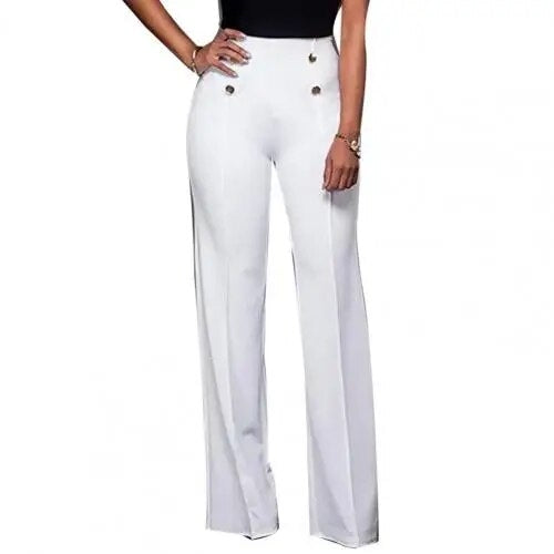 Solid High Waist Color Flare Pants