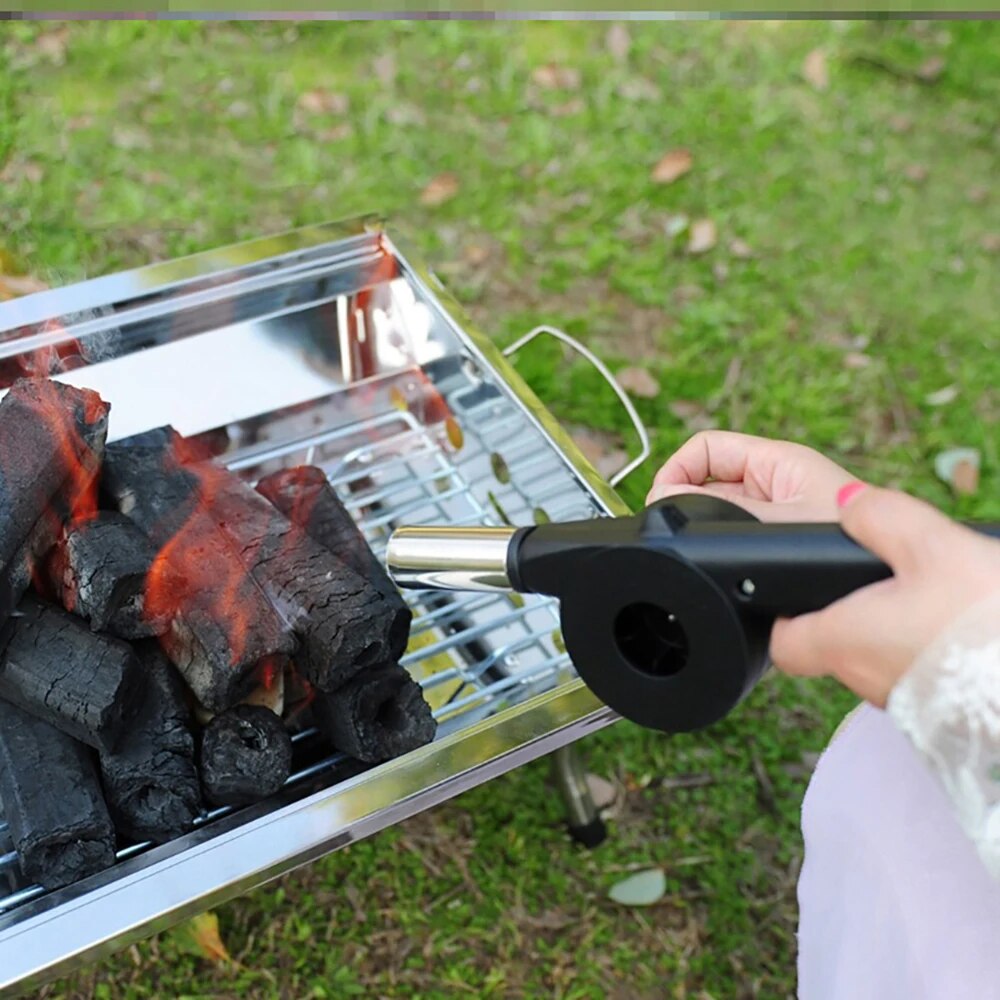 Portable Hand-cranked Air Blower Barbecue Fan Mini BBQ Grill Fire