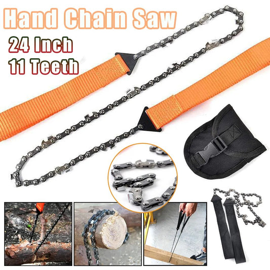 24 Inch Hand Rope Chain Saw Portable Manual Tree Limb Chain Saw