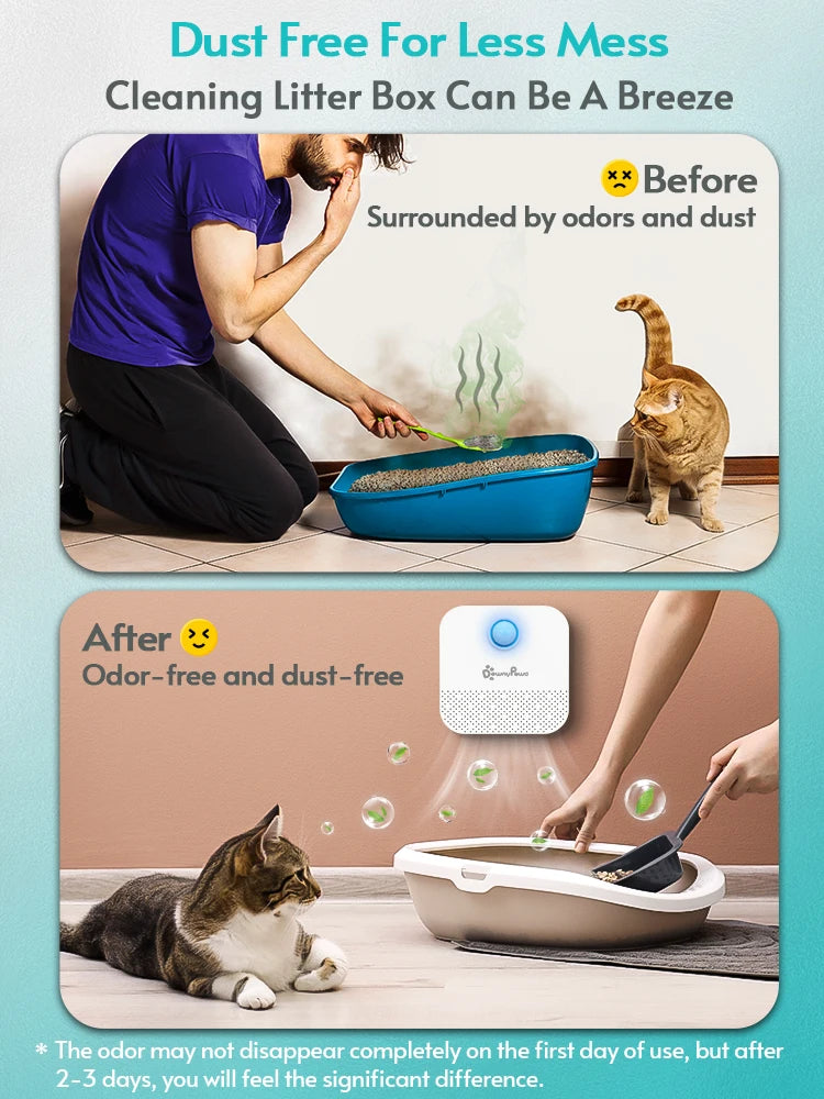 DownyPaws 4000mAh Smart Cat Odor Purifier For Cat Litter Box
