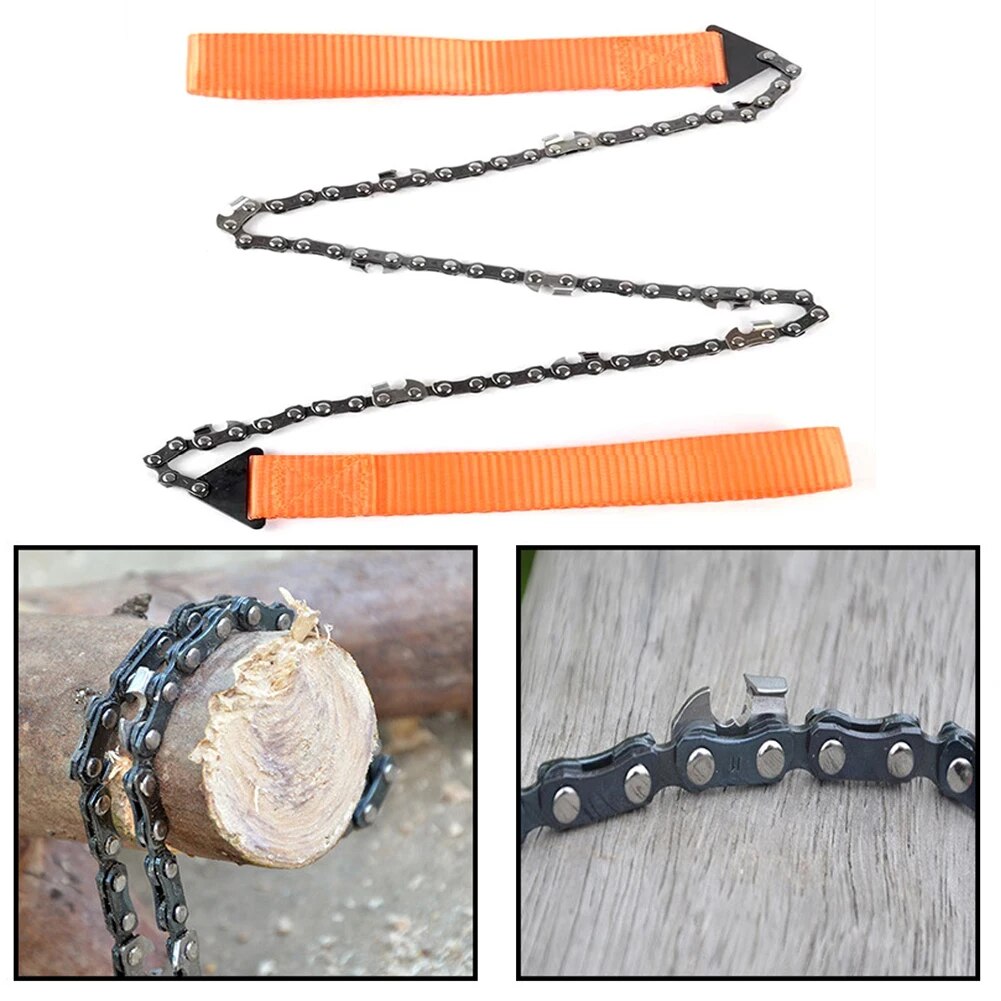 24 Inch Hand Rope Chain Saw Portable Manual Tree Limb Chain Saw