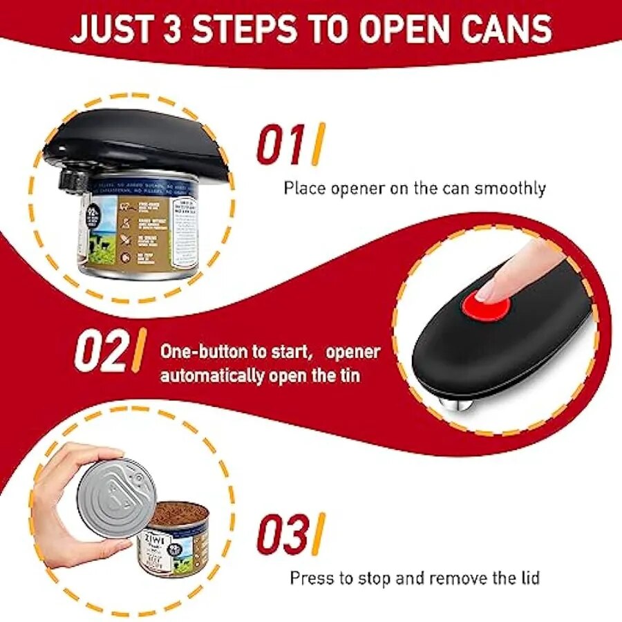 Electric Can Opener Automatic Jar Bottle Can Open Machine One Touch