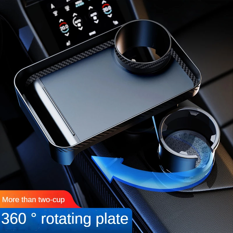 Car Cup Holder with Attachable Tray 360° Swivel