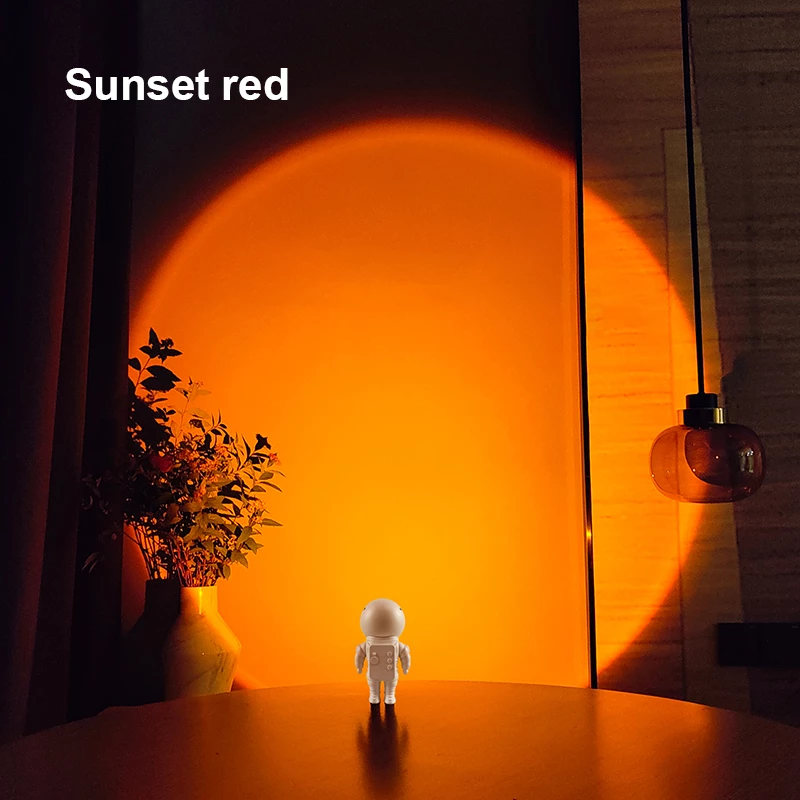 Rechargeable  Astronaut LED Sunset Projection Lamp with Base
